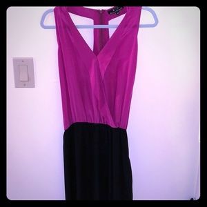 Karina Grimaldi Pink and Black Silk Dress
